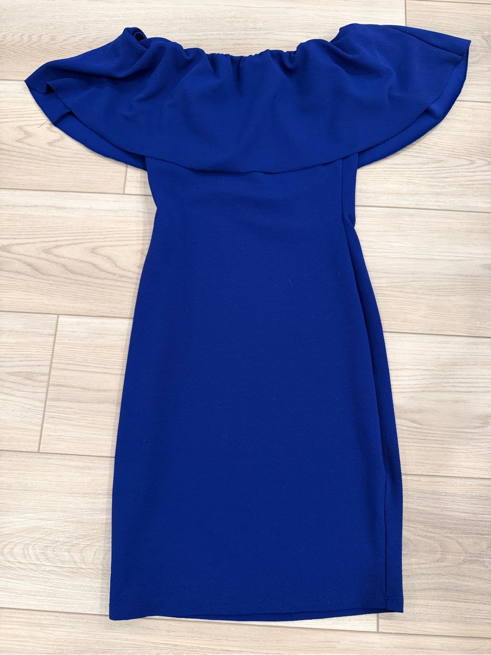 Off Shoulder Royal Blue Dress
